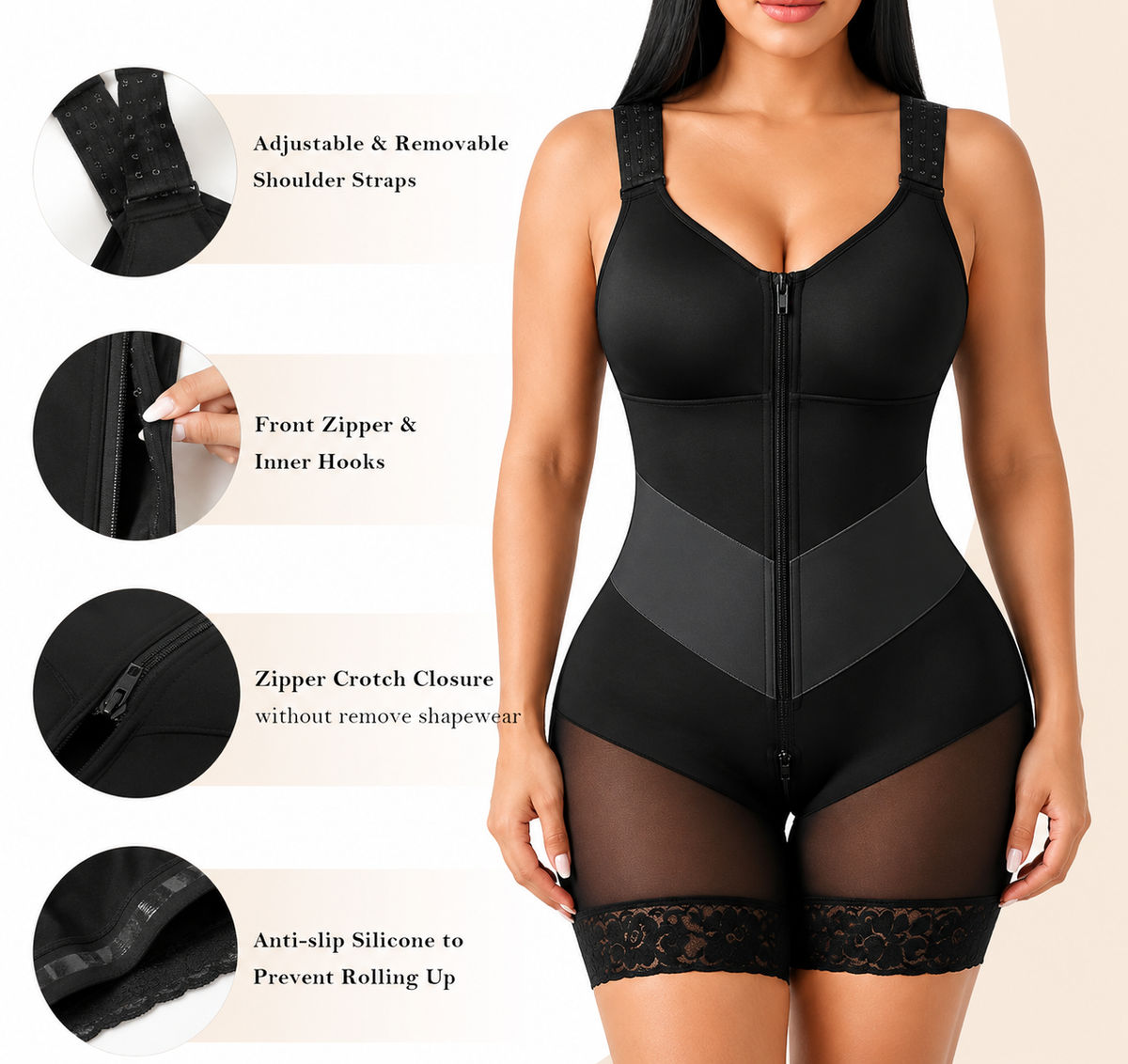 Faja Premium Doble Compresión Abdominal con Brasier Integrado