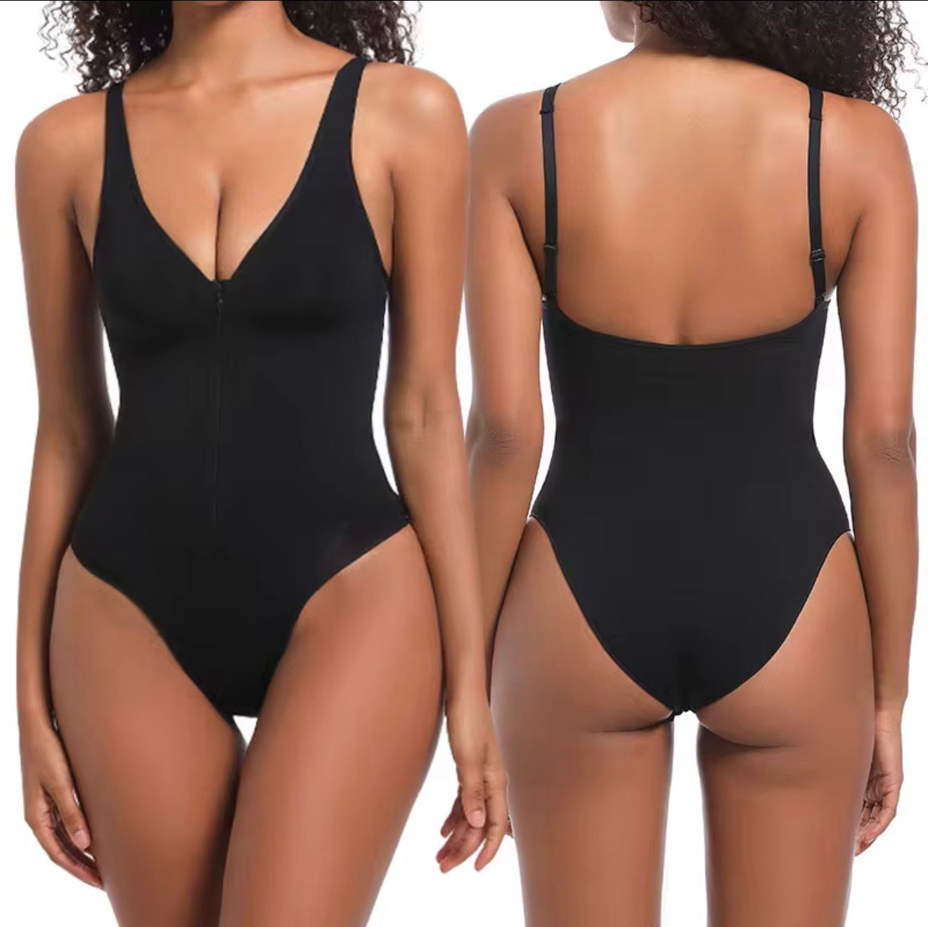 Body Moldeador Invisible con Brasier y Cierre Frontal – Negro