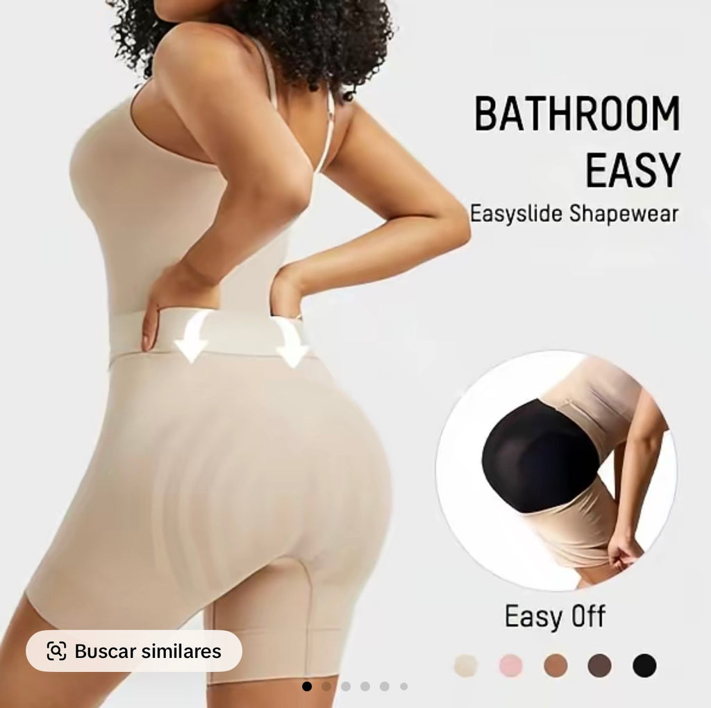 Faja Moldeadora de Alta Compresión con Acceso Fácil al Baño – Negro-Nude