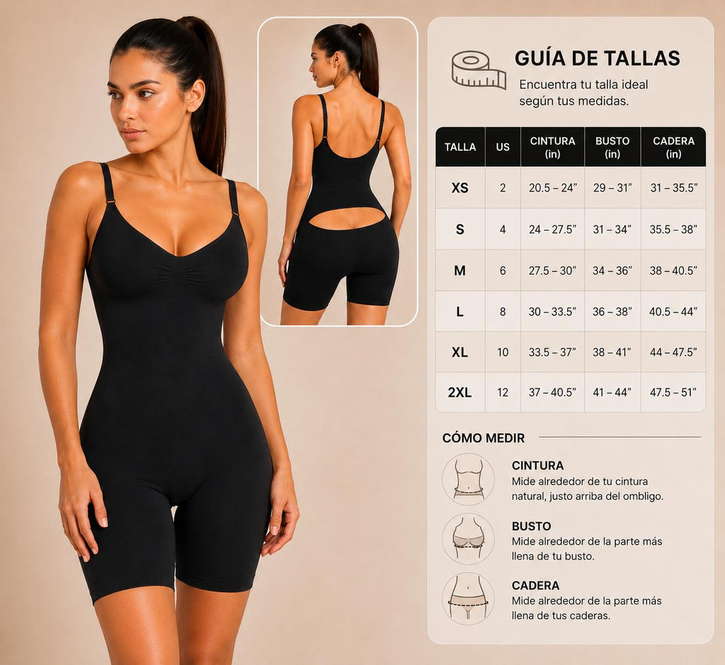 Faja Moldeadora de Alta Compresión con Acceso Fácil al Baño – Negro-Nude