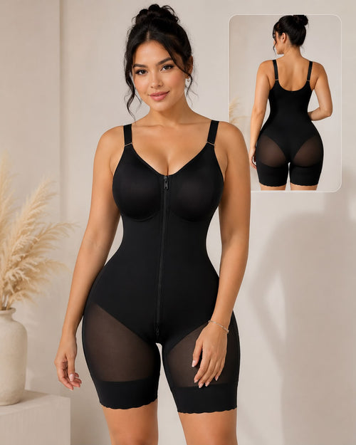 Faja Alta Compresión con Brasier Integrado y Cierre Frontal